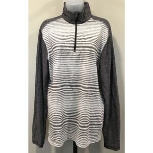 Lululemon Men’s Large Grey Gray Stripe 1/4 Zip Pullover Running Long Sleeve